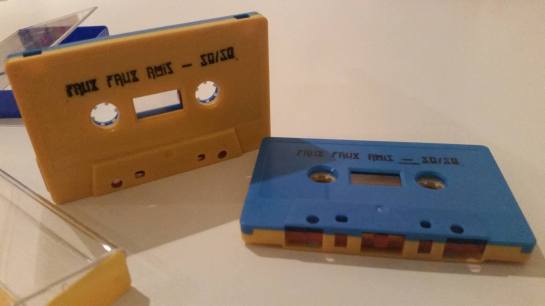cassettes blue and yellow